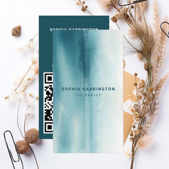 Cartão De Visita Terapêutica de Digitalização com Código QR Persona (Criador carregado)