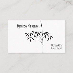 Cartão De Visita Terapêutica de Massagem de Bambu no Jardim Japon