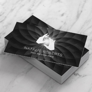 Cartão De Visita Terapêutica de Massagem Espiral Negra SPA