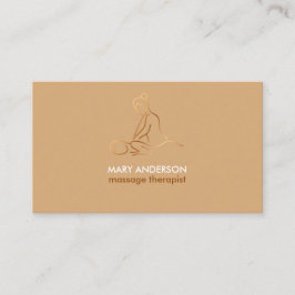 Cartão De Visita Terapêutica De Massagem Marrom Copper Masseuse Spa