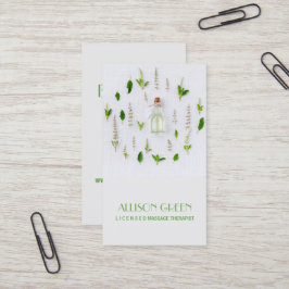 Cartão De Visita Terapêutica de Massagem Óleo Essencial Natural Aro