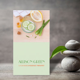 Cartão De Visita Terapêutica de Massagem Óleo Essencial Natural Aro