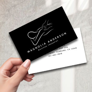 Cartão De Visita Terapêutica de Massagem Profissional Minimalista P