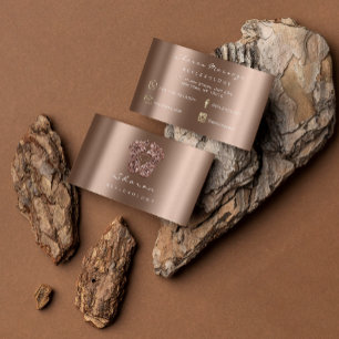 Cartão De Visita Terapêutica de Massagem Reflexologia Rosa de Liter