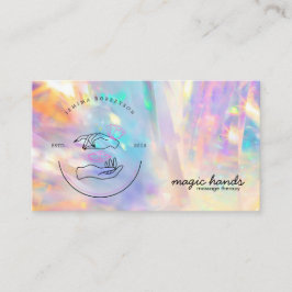 Cartão De Visita Terapêutica de Massas de Cristal Holográfico Esoté