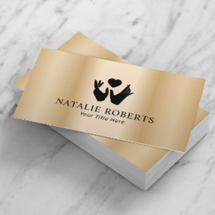 Cartão De Visita Terapêutica Dourada moderna para cicatrização de m