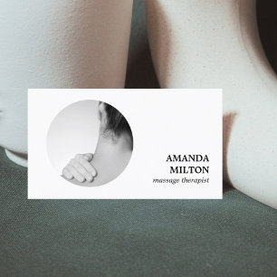 Cartão De Visita Terapêutica Elegante Moderna para Massagem de Fot