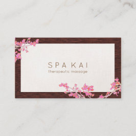 Cartão De Visita Terapêutica Floral De Massas Spa Moderna Rosa