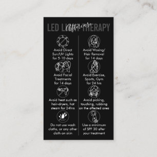 Cartão De Visita Terapia de Luz Led Preta e Branca Cuidados Pós Tra