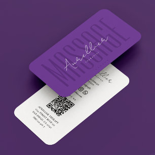 Cartão De Visita Terapia de Massagem de Pôdiatra Roxo Mínimo