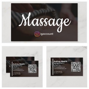 Cartão De Visita Terapia de Massagem Moderna Código QR