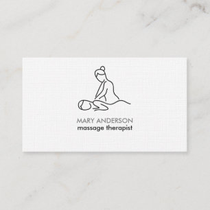 Cartão De Visita Terapia de Massagem Preto Branco Cinza Massagista 
