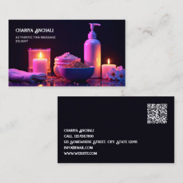 Cartão De Visita Terapia de Massagem QR Personalizado