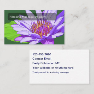 Cartão De Visita Terapia de Massagem Relaxante Flor de Lótus