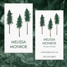 Cartão De Visita Terapia Florestal Pinheiros Natureza Minimalista