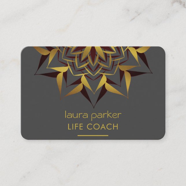 Cartão De Visita Terapia Tribal de Arte Yoga Mandala Boho (Frente)