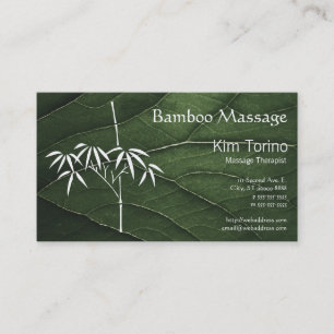 Cartão De Visita Terapista de Massagem, Bamboo, Grande Compromisso 