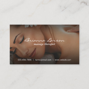 Cartão De Visita Terapista de Massagem   Mulher em Spa