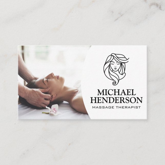 Cartão De Visita Terapista de Massagem | Relaxando Spa (Frente)