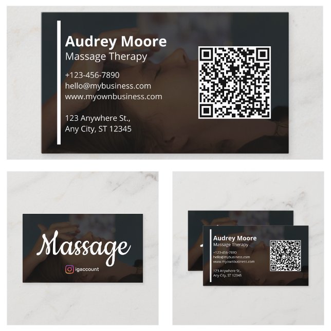Cartão De Visita Terapistas de Massagem Modernos (Modern Massage Therapists Business Card
)