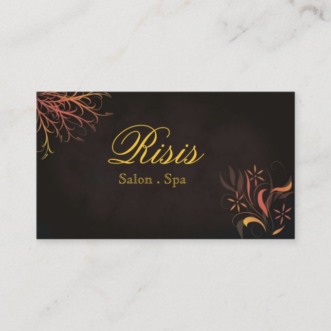 Cartão De Visita Termas amarelos alaranjado vermelhos do salão de (Frente)