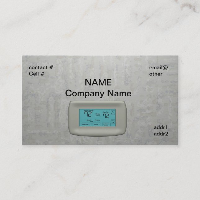 Cartão De Visita termostato da parede no calor (Frente)