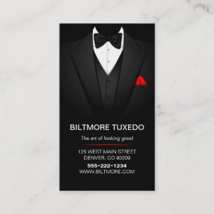 Cartão De Visita Terno Smoking Roupas Masculinas Modernas Limpa