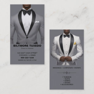 Cartão De Visita Terno Smoking Roupas Masculinas Modernas Limpa