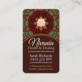 Cartão De Visita Terra da Nirvania Adicionar seu logotipo Mandala b