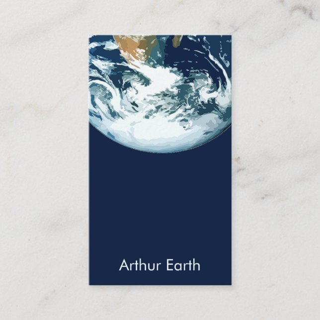 Cartão De Visita Terra do Espaço com Código QR (Frente)