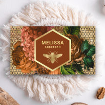 Terracota Mel floral com folha de ouro favo de mel