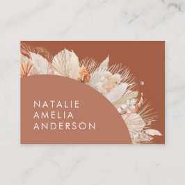 Cartão De Visita Terracotta Bohemian elegante pampas moderno