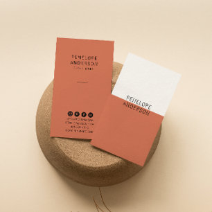 Cartão De Visita Terracotta Burnt Orange Minimalist Modern Boho