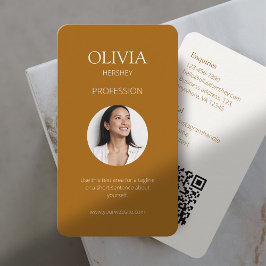 Cartão De Visita Terracotta & Creamy Ivory Foto Social QR Code