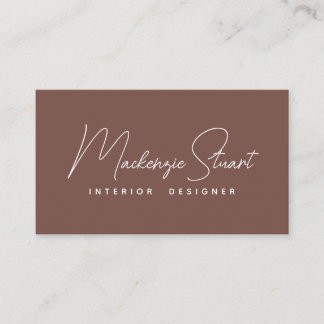 Cartão De Visita Terracotta de Script Mínimo Elegante Moderno