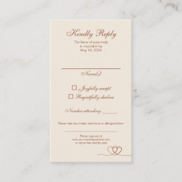 Cartão De Visita Terracotta Elegant Calligraphy Wedding RSVP Card