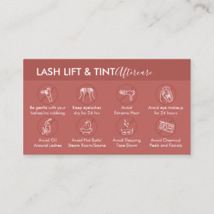 Cartão De Visita Terracotta Lash Levante Tint Instruções Para Cuida