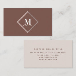 Cartão De Visita Terracotta Modern Minimalista Monograma Inicial