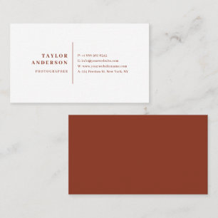 Cartão De Visita Terracotta Modern Serif Tipografia Minimalista