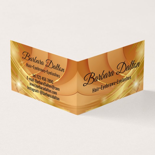 Cartão De Visita Terracotta Ocher Beige Dourado (Exterior)