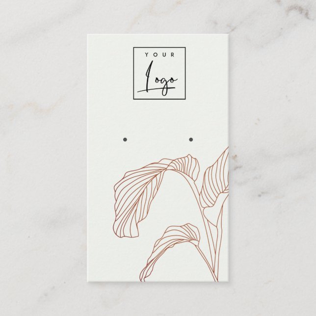 Cartão De Visita Terracotta Palm Deixa Um Esboço De Arranjo (Frente)