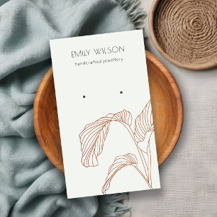 Cartão De Visita Terracotta Palm Leafy Sketch