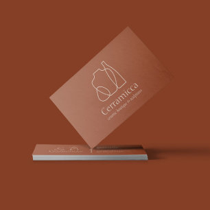 Cartão De Visita Terracotta Queimou Porcelana Vase Cerâmica