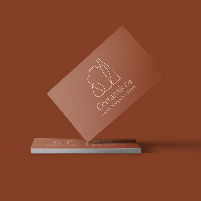 Cartão De Visita Terracotta Queimou Porcelana Vase Cerâmica (Criador carregado)