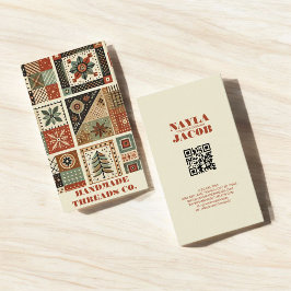 Cartão De Visita Terracotta Quilt Patchwork Routing