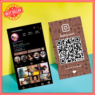 Cartão De Visita Terracotta Salon Instagram QR Mídia Social