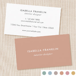 Cartão De Visita Terracotta Simples Profissional de Chic