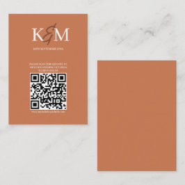 Cartão De Visita Terracotta Wedding Código QR RSVP Gabinete Online