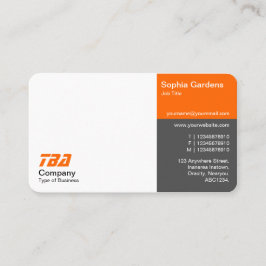 Cartão De Visita Terras - Branco, Laranja e Cinzas (Dourado)