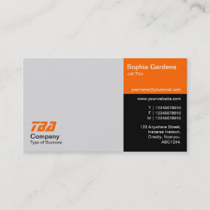 Cartão De Visita Terras - Cinzas, laranja e preto